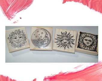 Suns Moon new mounted rubber stamps Choose 1 or All!