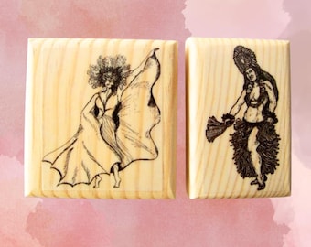 Exotic Dancer Rubber Stamps card making, clay stamps art journal