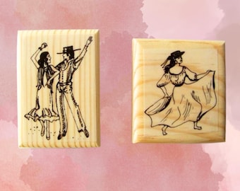 Latin Dancer Rubber Stamps cardmaking, art journal clay stamps