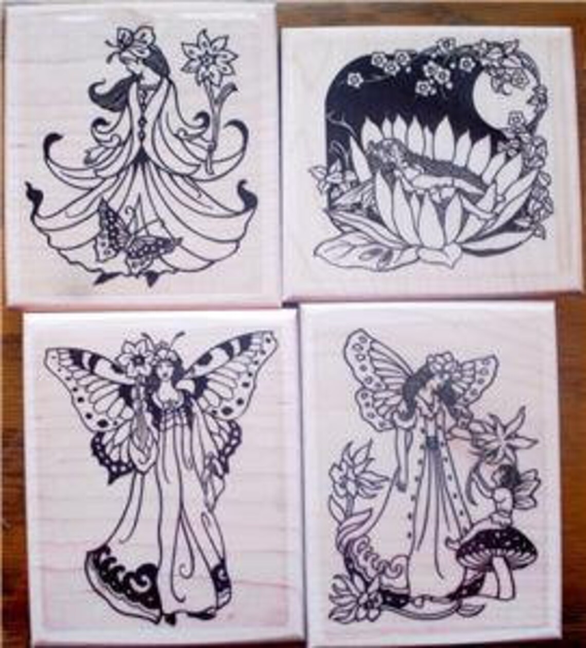 Large Fairy Fairies Lot of 4 New Mounted Rubber Stamps - Etsy