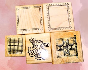 Art Journal Rubber Stamps Set of 4 One of a Kind Lot