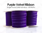 Velvet Ribbon Purple Swiss Velvet by the yard dark purple holiday christmas trim gift wrap ribbon dog collar ribbon 1 2 inch velvet (634)