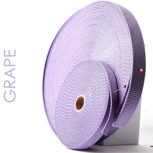 Grape (Light Purple) Nylon Webbing by the Yard --  5/8&quot; and 1&quot; width Heavy Weight