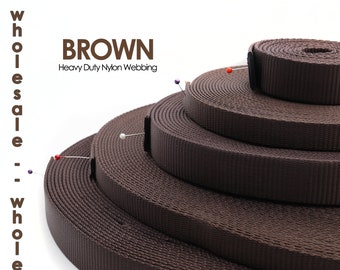 Brown Heavy Duty Nylon Webbing: Wholesale 50 Yard Roll