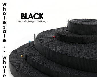 Black Heavy Duty Nylon Webbing, 50 Yard Wholesale Roll
