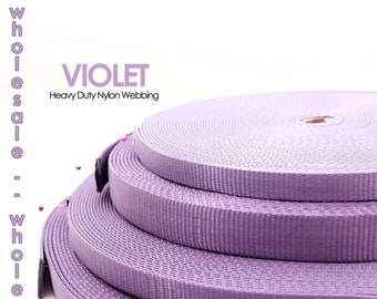 Violet Nylon Webbing: Heavy Duty Pet Collar/Leash, Bag Straps - 50 Yard Roll