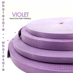 Violet Nylon Webbing: Heavy Duty Pet Collar/Leash, Bag Straps - 50 Yard Roll