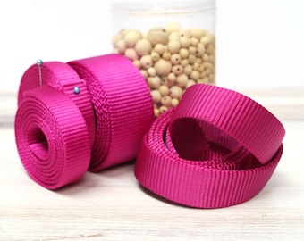 Raspberry Nylon Webbing: Heavy Duty Dark Pink Straps