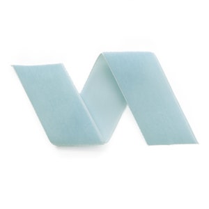 Light Dusty Blue Swiss Velvet Ribbon By The Yard | Antique Blue Wedding Velvet Trim | Hortensia Blue Swiss Velvet | Nylvalour | (625)