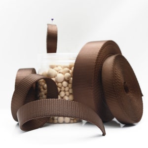 Brown Heavy Duty Nylon Webbing: Four Widths, By The Yard