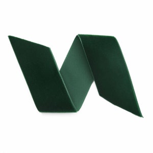 Donkergroen Zwitsers fluwelen lint op maat geknipt | Groenblijvende kerstfluwelen rand | Groen bruiloftfluweel | Nylvalour-fluweel | Plakboek | (621)