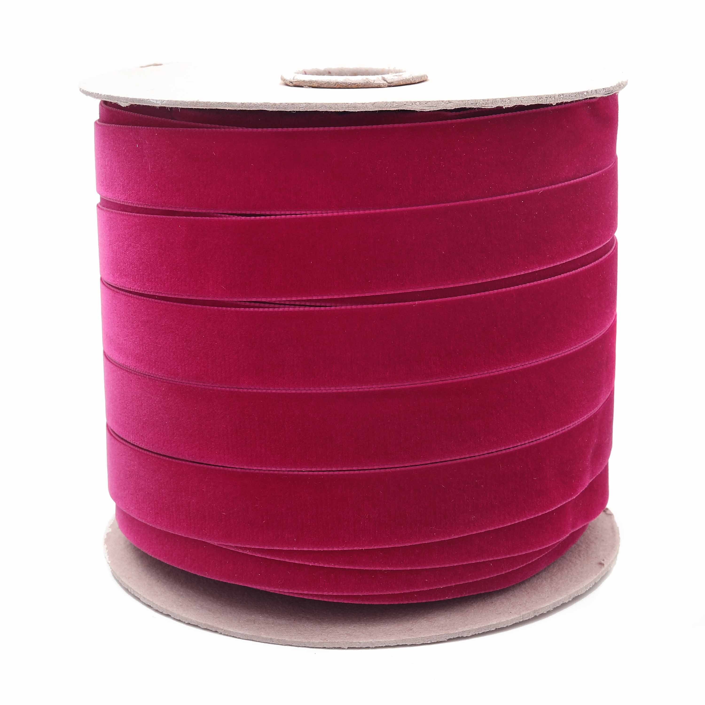Fuchsia Hot Pink Velvet Ribbon 3/8 5/8 1 2 Widths 
