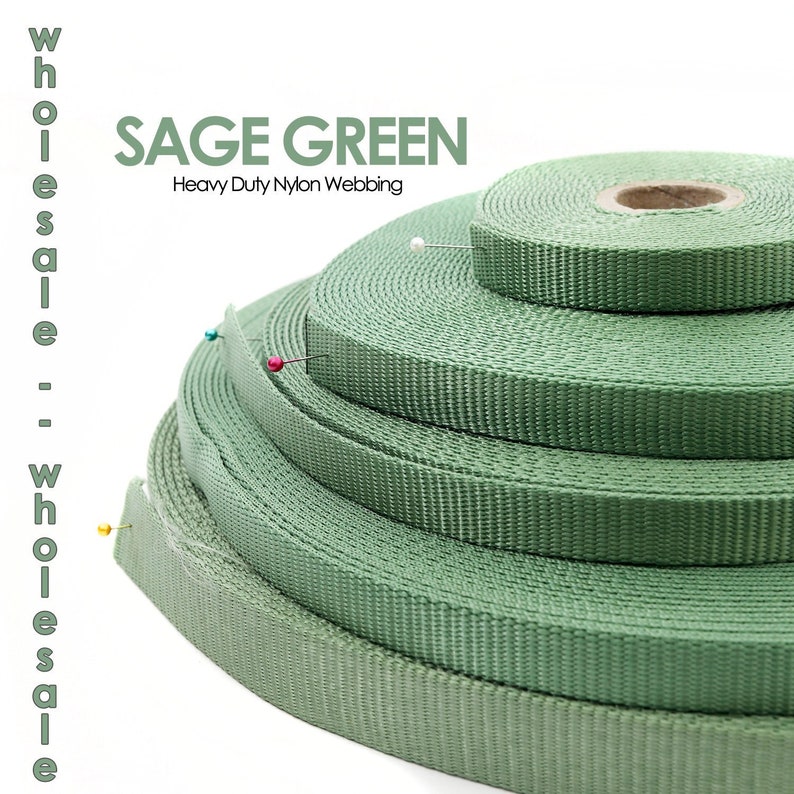 Sage Green Nylon bing Wholesale Heavy Duty Moss Green Nylon Etsy