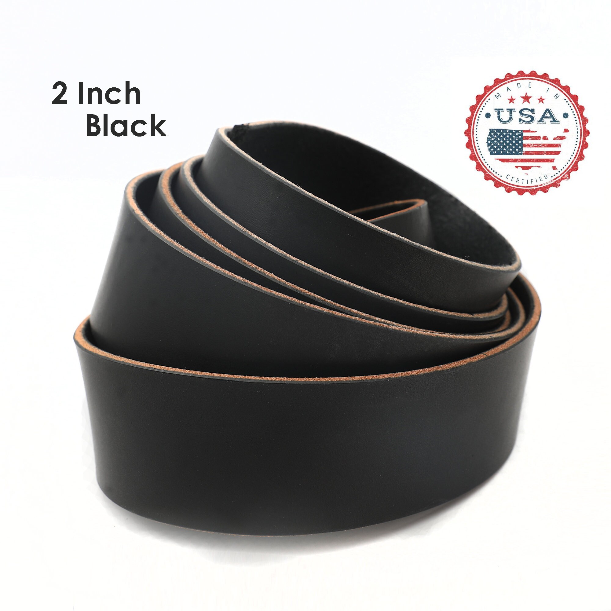 2 Inch Black Leather Strap USA Sourced black leather strips Etsy