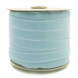 Fita de veludo azul vintage por atacado para laços, enfeites de casamento, convites, florais, costura, embrulhos de presentes, etc. Fita de veludo azul a granel (625)
