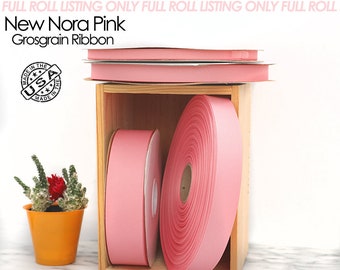 New Nora Pink Grosgrain Ribbon full roll  Berwick Offray flamingo pink grosgrain  USA made  grosgrain ribbon carnation pink grosgrain (2144)