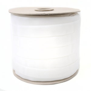 Fita De Veludo Branco Por Atacado | Fita de veludo branco brilhante em massa | Fita de veludo suíço branco no carretel (401)