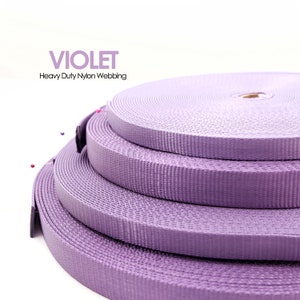 Violet Heavy Duty Nylon Webbing: Pet Collars, Leashes, Straps