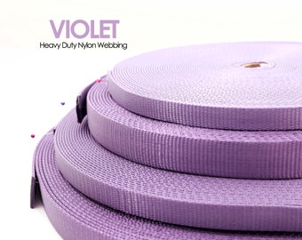 Violet Heavy Duty Nylon Webbing: Pet Collars, Leashes, Straps