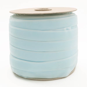 Wholesale Light Blue Velvet Ribbon | Bulk Light Blue Velvet Ribbon | Horizon Blue Swiss Velvet Ribbon by the Spool  (613)