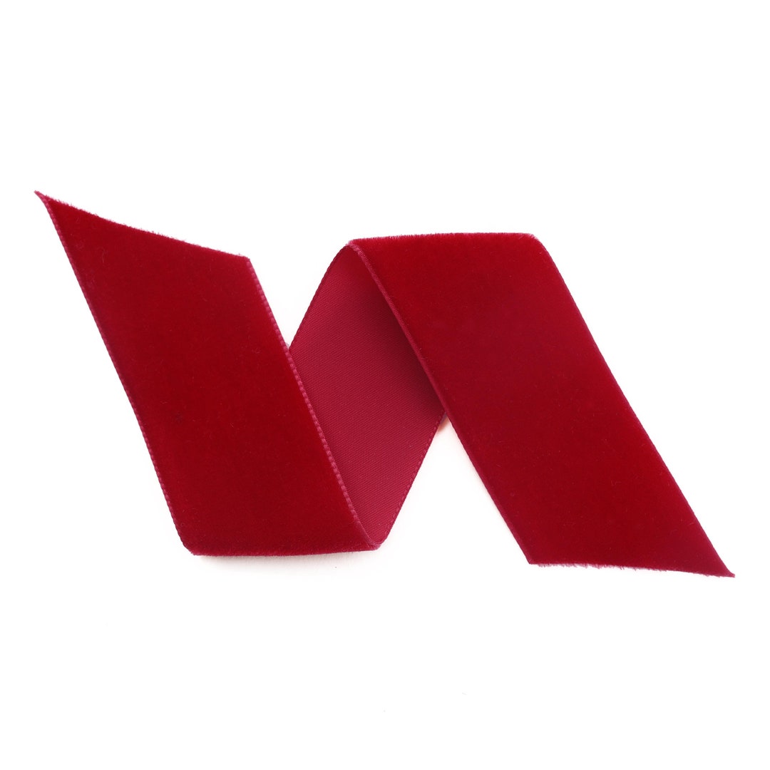 Scarlet Red Swiss Velvet Ribbon by the Yard Red Hair Bow Velvet Red