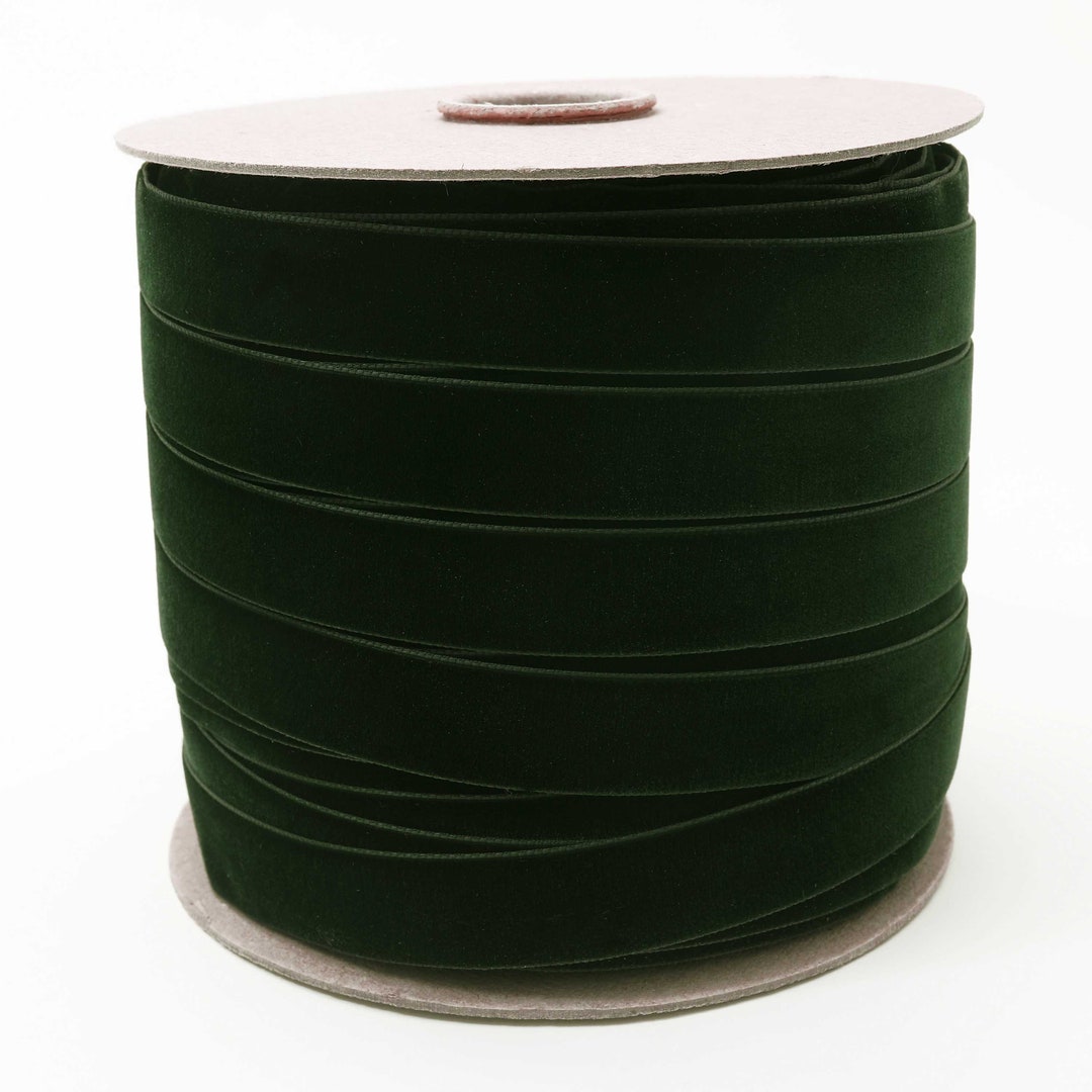 Bulk Dark Hunter Green Velvet Ribbon Wholesale Dark Green Velvet Ribbon