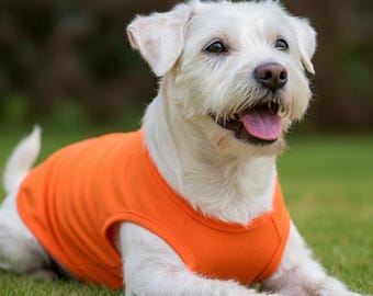 Orange Pet Shirt: Cotton Blend Dog/Cat Tank Top