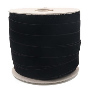 Fita de veludo preta por atacado para laços, enfeites de casamento, convites, florais, costura, embrulhos de presentes, etc. Fita de veludo preta (725)