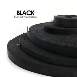 Black Heavy Duty Nylon Webbing: Pet Collars, Straps, Tack - By The Yard