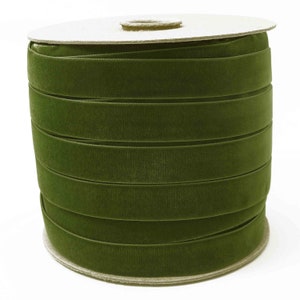 Fita de veludo verde musgo no atacado para laços, enfeites de casamento, convites, florais, costura, embrulho de presentes, etc. Fita de veludo verde musgo (549)