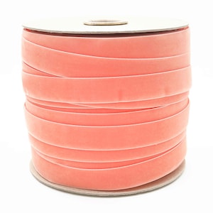Fita de veludo coral no atacado para laços, enfeites de casamento, convites, florais, costura, embrulho de presente, etc. Fita de veludo coral (618)