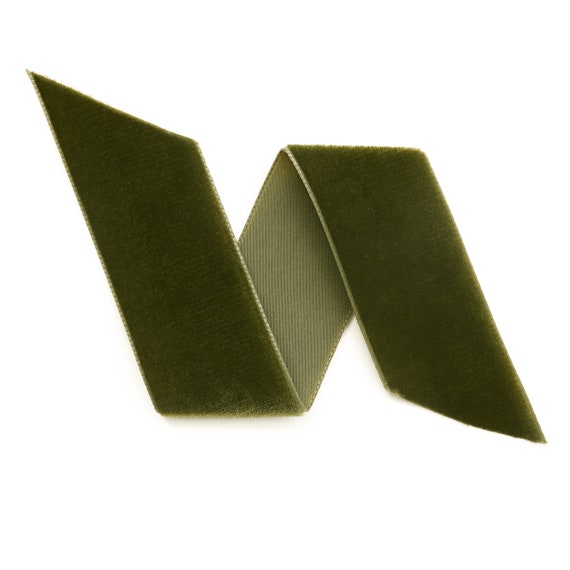 Hunter Green Velvet | Forest Green Velvet Ribbon By The Yard | Hunter Wedding Velvet | Lodengrun Swiss Velvet | (642)