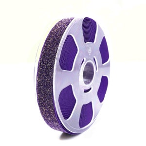 Purple Glitter Velvet Ribbon By The Yard | Purple Sparkle Velvet 11 Yard Roll | Wholesale Bulk Purple Glitter Velvet | Purple velvet (634)