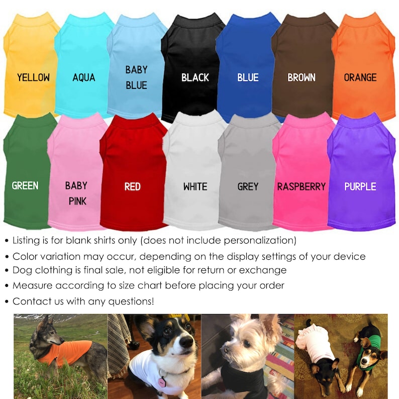 Blank Dog Shirts for printing, vinyl, embroidery Dog Tshirt Blanks Blue, Black, Pink, Grey, Red, White, Purple & More poly/cotton blend image 4