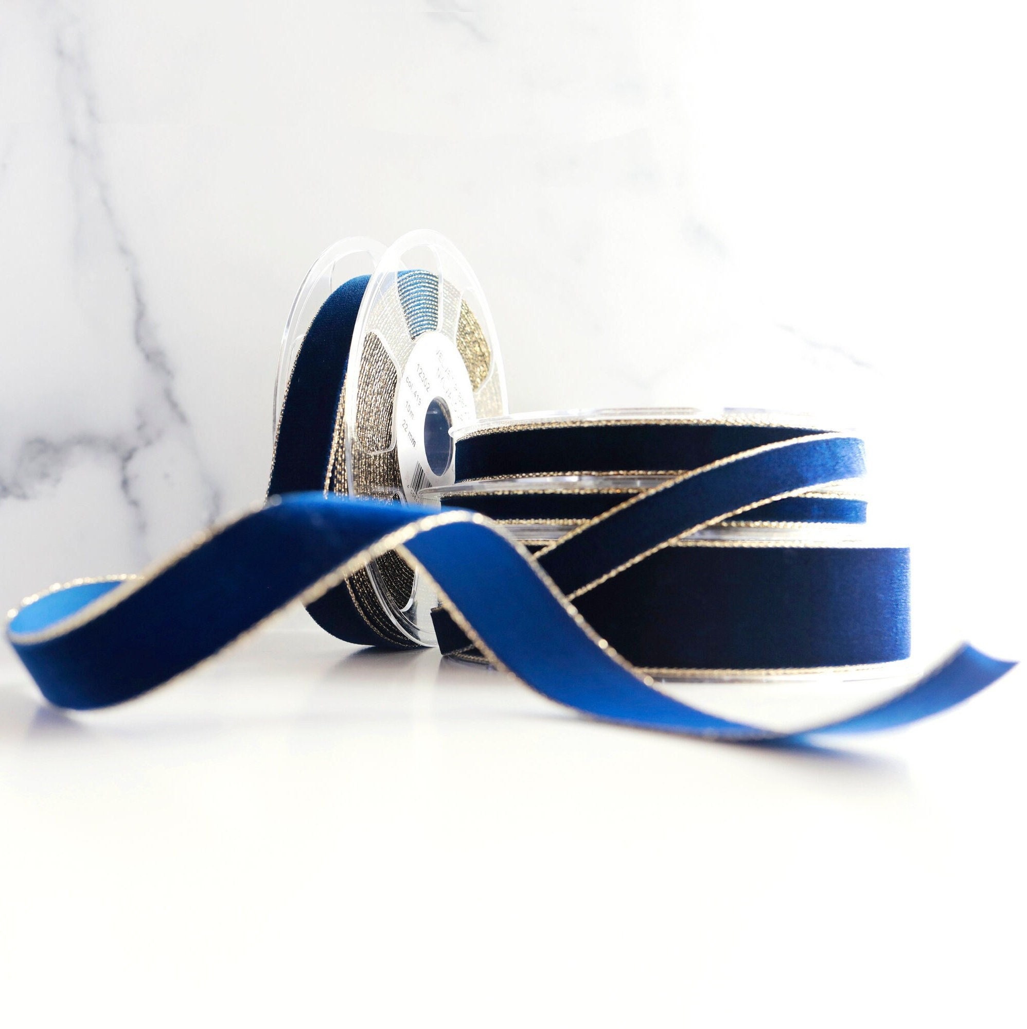 Blue Ribbon, Single-faced Royal Blue Satin Ribbon 7/8 Inch X 10 Yards,  SECOND QUALITY FLAWED, 690 