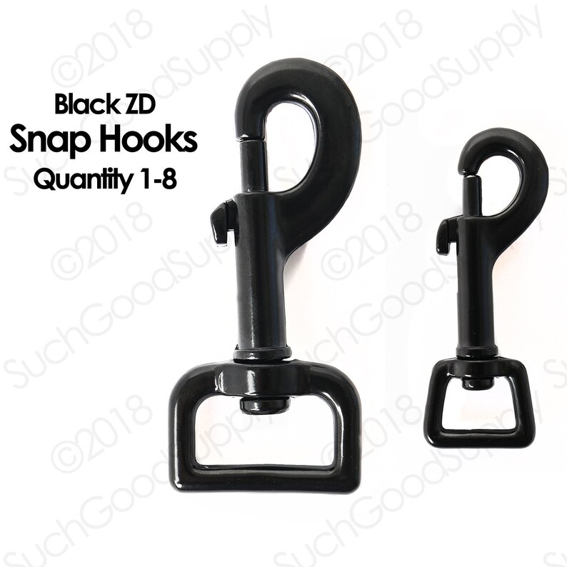 Black Swivel Snap Hook Leash Clip One inch swivel snap 5/8 Etsy