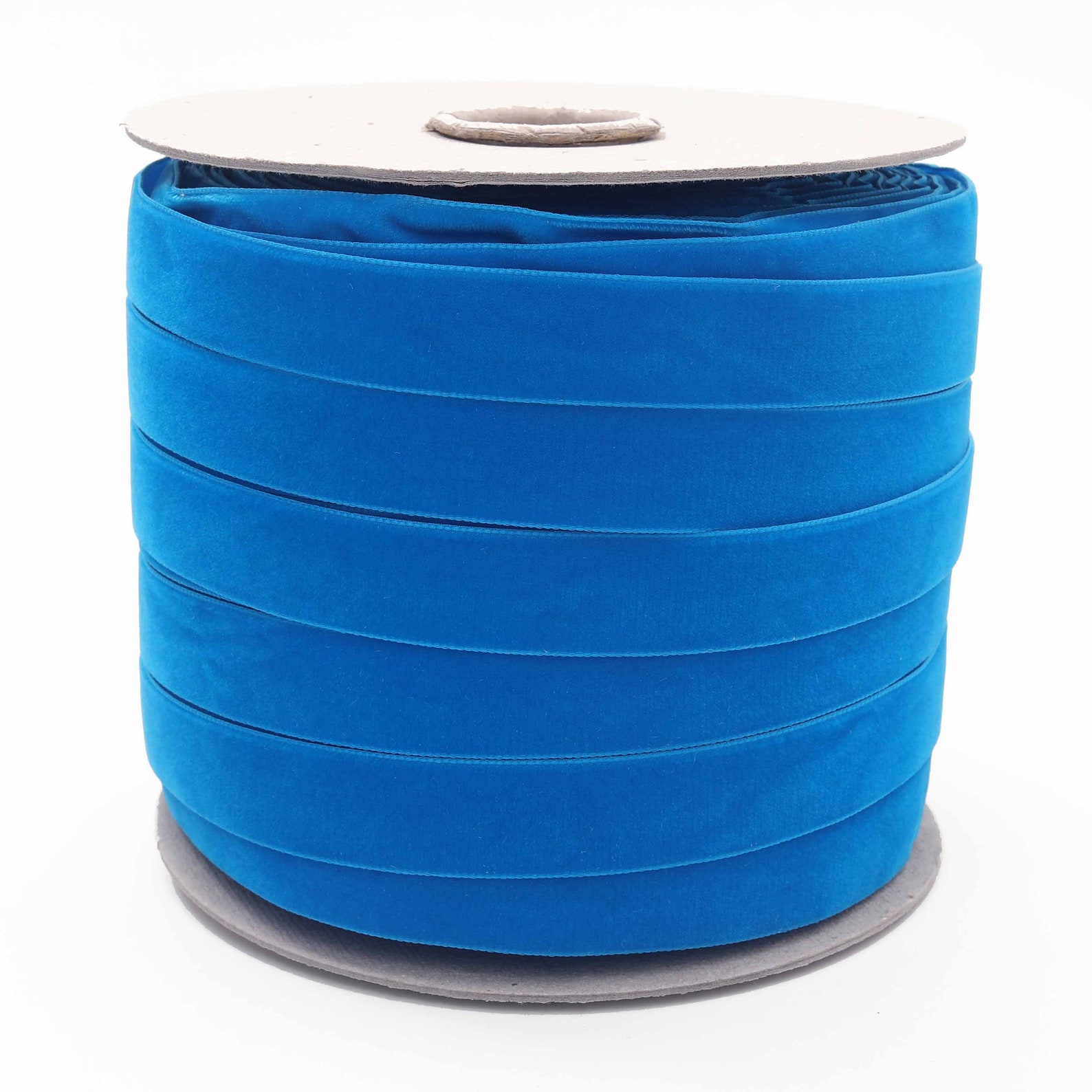 Blue Swiss Velvet Ribbon by the Yard Blue Green Etsy