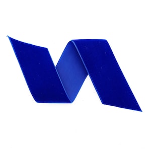 Royal Blue Swiss Velvet Ribbon op maat geknipt | Blauwe Bruiloft Velvet Trim | Royal Blue Hair Bow Hat Making Velvet | Nylvalour Velvet | (418)