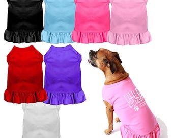 Blank Dog DRESS T-shirt  for printing, vinyl, embroidery - Pet Shirt Dress Blank - pink, red, black, purple, blue, white - poly/cotton blend