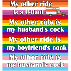 12 opties: mijn andere rit is... grappige bumpersticker/magneet voor homo's