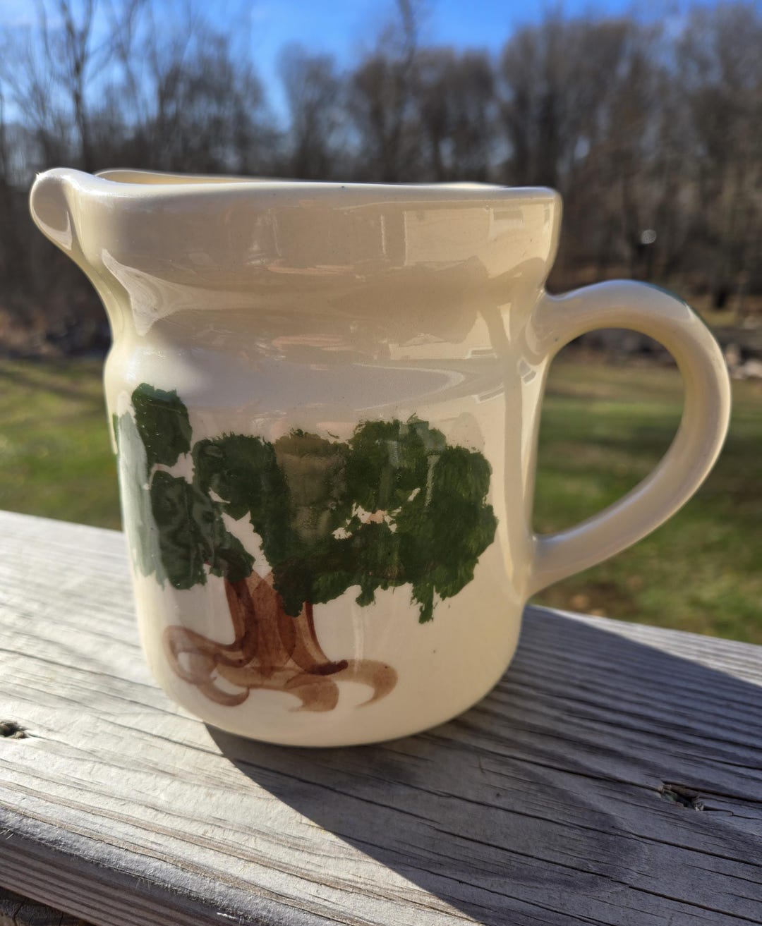 2000 Alpine Pottery Roseville Ohio Stoneware Pitcher Hand Painted