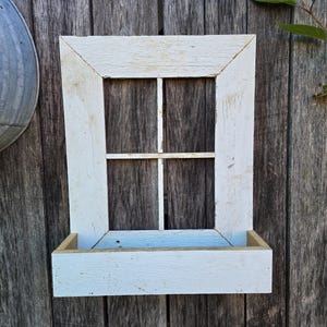 Rustic Barn Wood Window Frame Flower Box Planter - Amish Handcrafted Farmhouse Country Home Décor