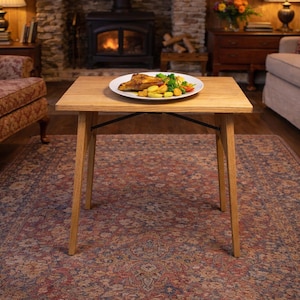 Fireside Finished Solid Oak Folding Table Handcrafted in the USA This Fine Piece Is a Must Have for Any Sewing Room or to use as TV tray