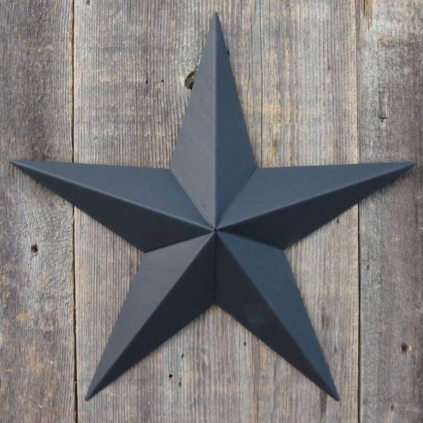 3"- 10" Solid Black Galvanized Metal Tin Painted Barn Star Farmhouse Country Decor Rust Resistant Outdoor Decor