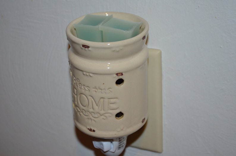 Fragrance Warmer Plug In Wax Night Light Mason Jar Porcelain Candle Holder