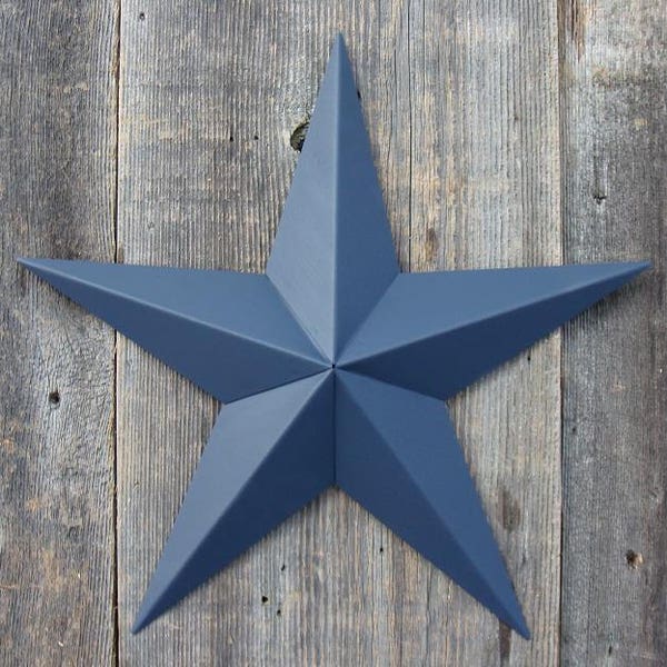 40"- 53" Solid OR Rustic Whale Blue Galvanized Metal Tin Painted Barn Star Farmhouse Country Decor Rust Resistant Outdoor Decor