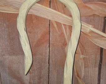 Handcrafted Roughed up Red Oak Steam Bent Shepherd Crook or Hook Stands up to 96 inches tall