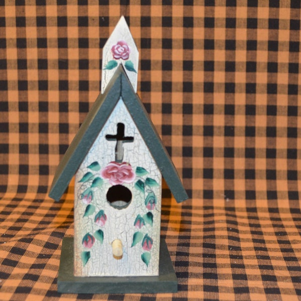 AMISH WARES Wood Decoration Standing Birdhouse/Keyholder