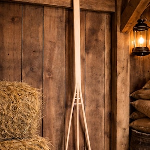 Rustic Old Fashioned Red Oak Steam Bent Wood Hay Fork American Hand-Crafted Three Sizes Available Country Primitive Wall Décor