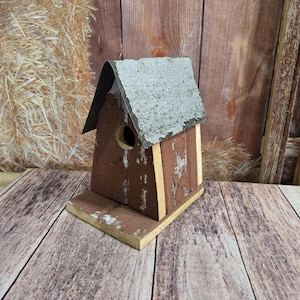 Hand Made Barn Wood A-Frame Bird House